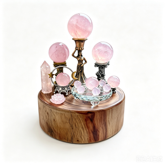 Lotus Glow Rose Quartz Heart Chakra Crystal Grid