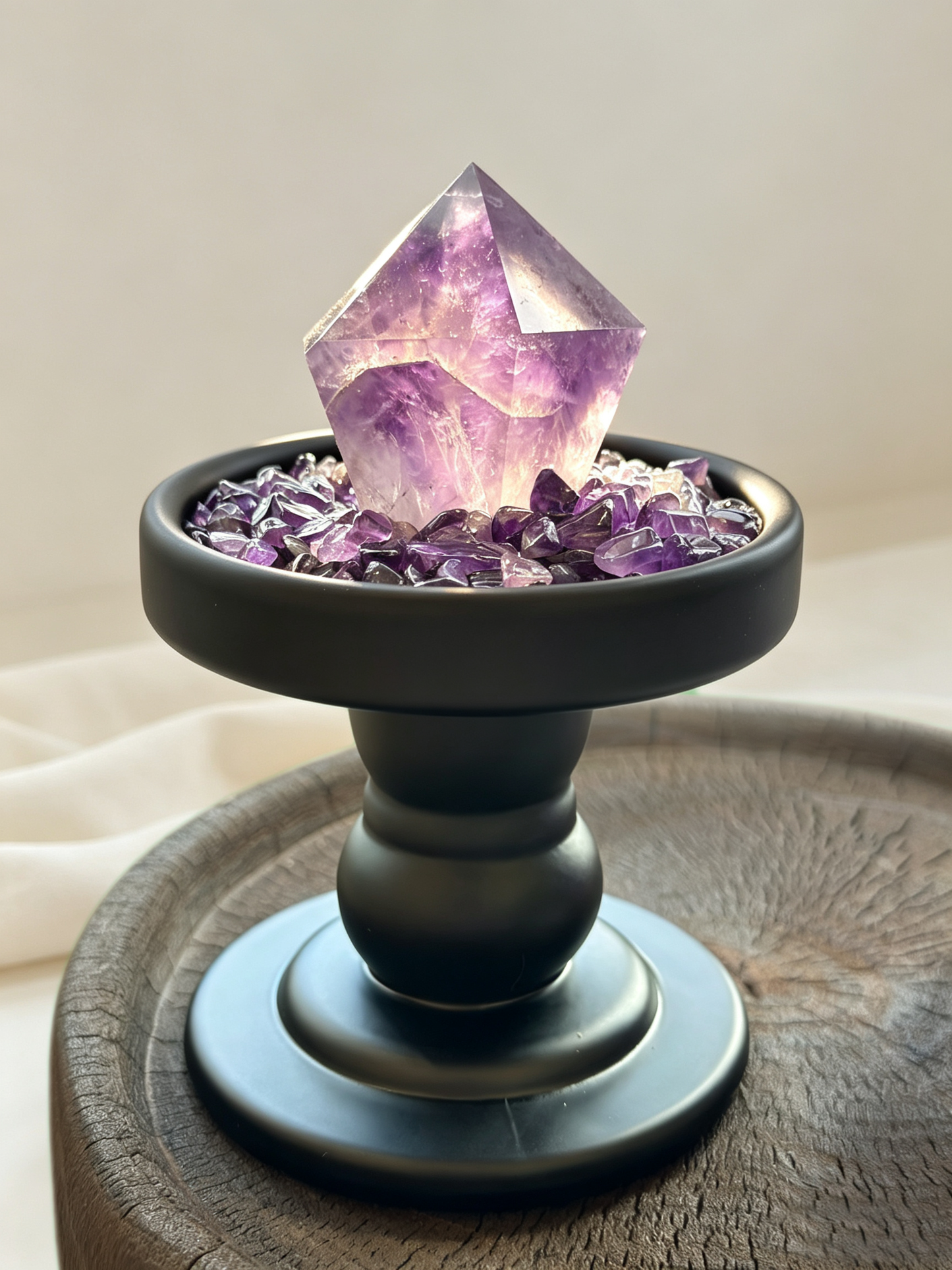 Purple Ascent Amethyst & Clear Quartz Career Crystal Grid
