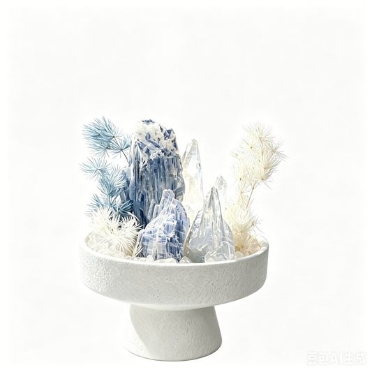 Glacier Calm Kyanite Communication & Clarity Crystal Landscape Planter