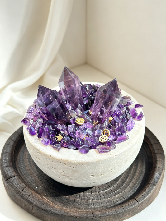 Purple Wisdom Amethyst Wealth & Focus Crystal Bowl