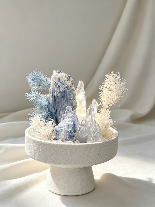 Glacier Calm Kyanite Communication & Clarity Crystal Landscape Planter
