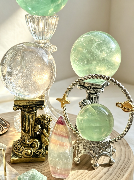 Jade Glow Fluorite Emotional Detox Crystal Grid Set