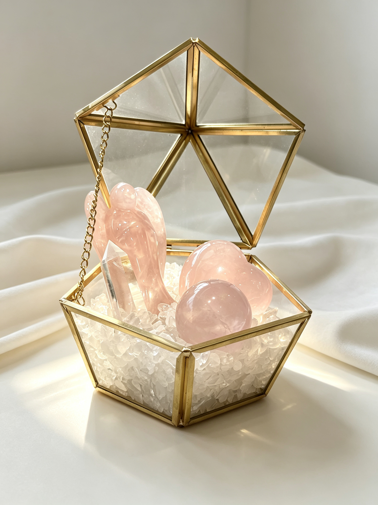 Gentle Wing Rose Quartz Angel Love & Harmony Crystal Gift Box