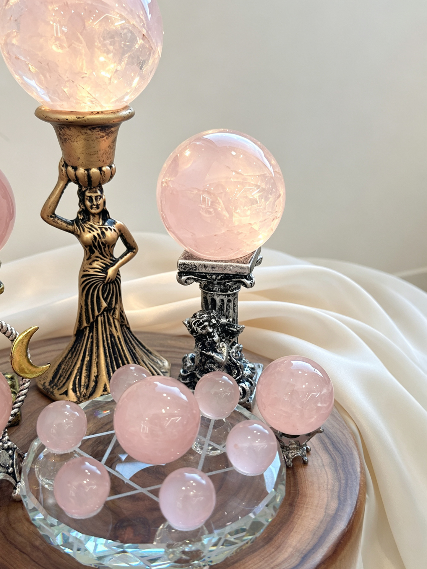 Lotus Glow Rose Quartz Heart Chakra Crystal Grid
