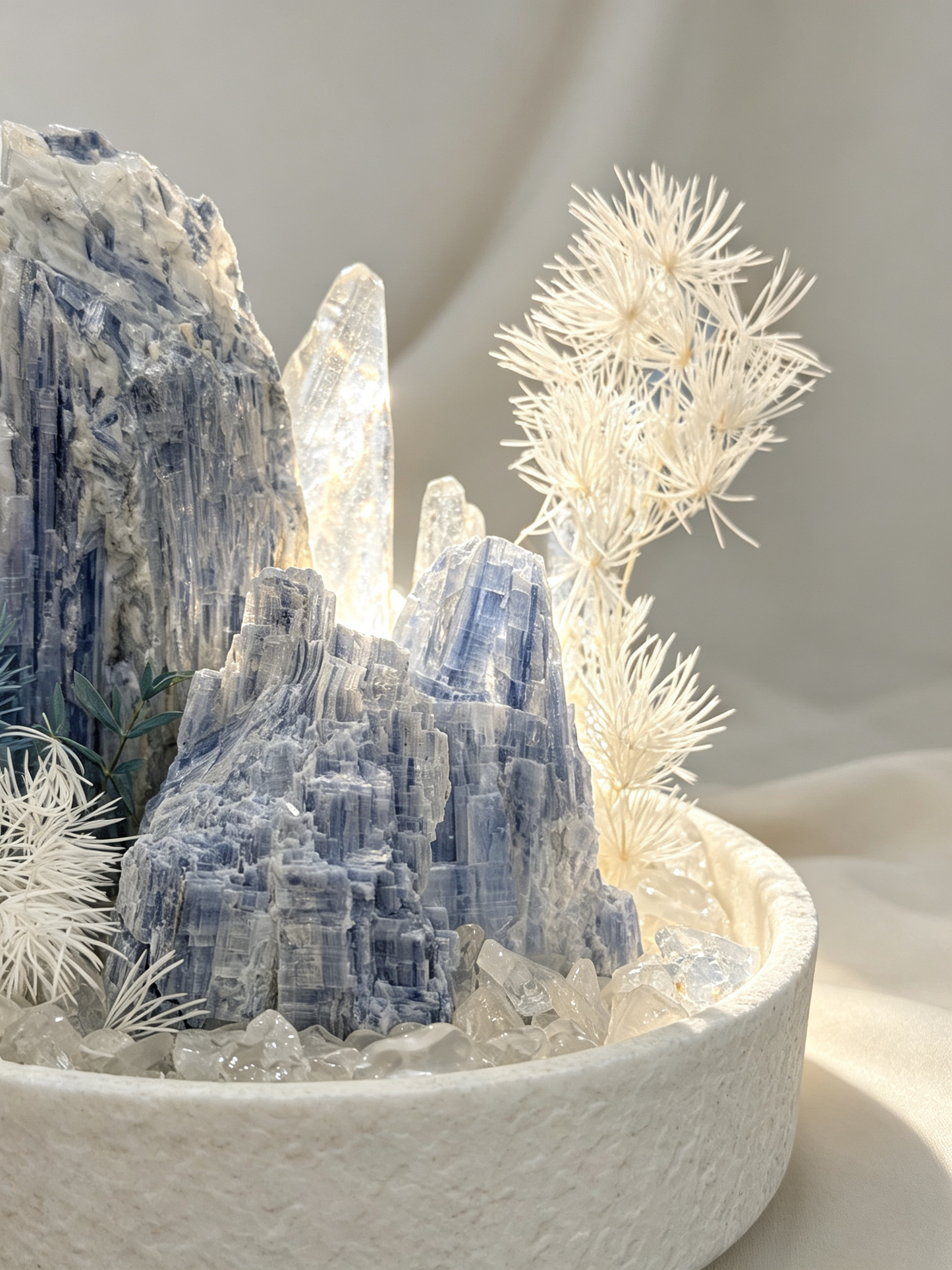 Glacier Calm Kyanite Communication & Clarity Crystal Landscape Planter