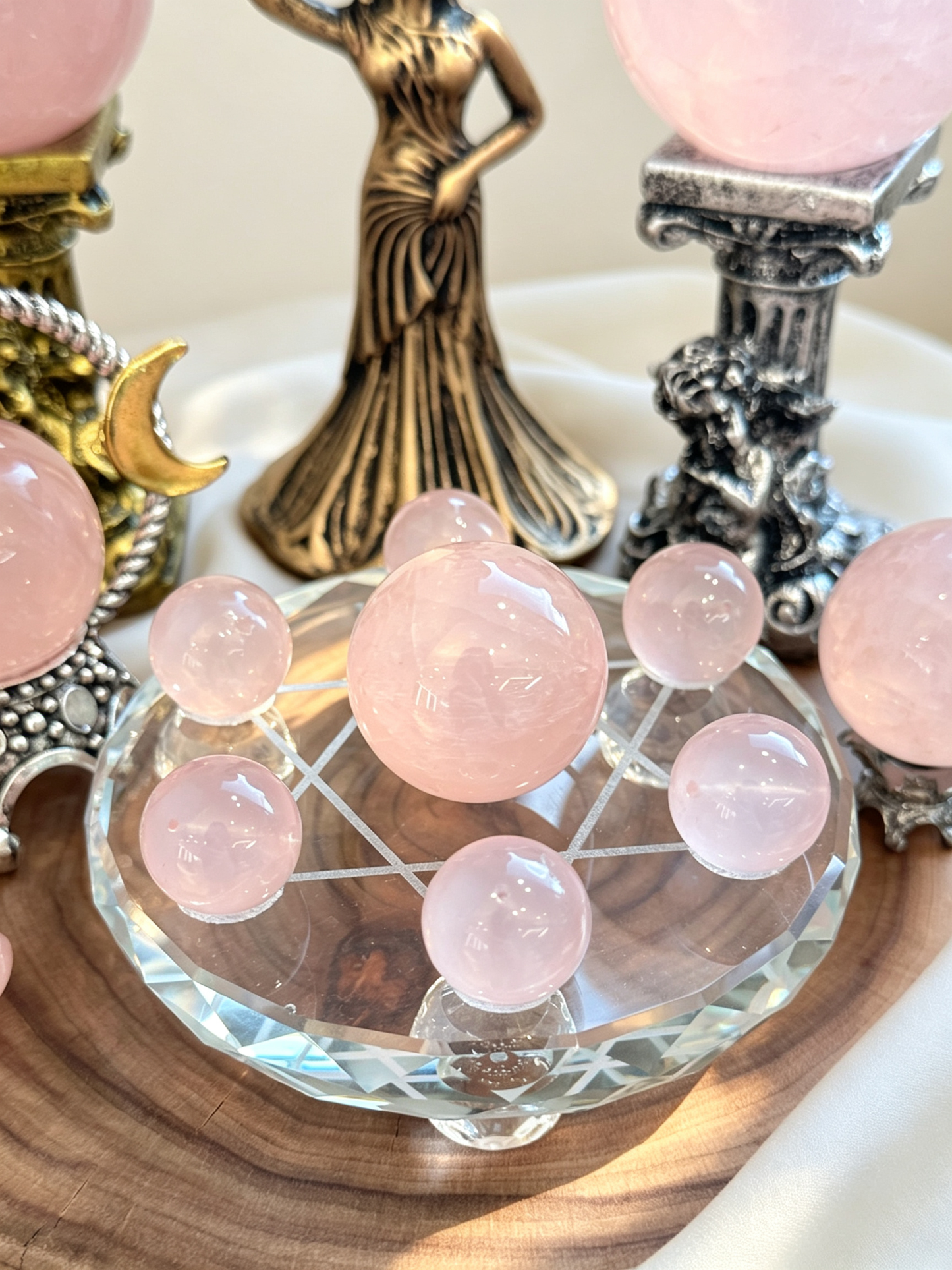 Lotus Glow Rose Quartz Heart Chakra Crystal Grid