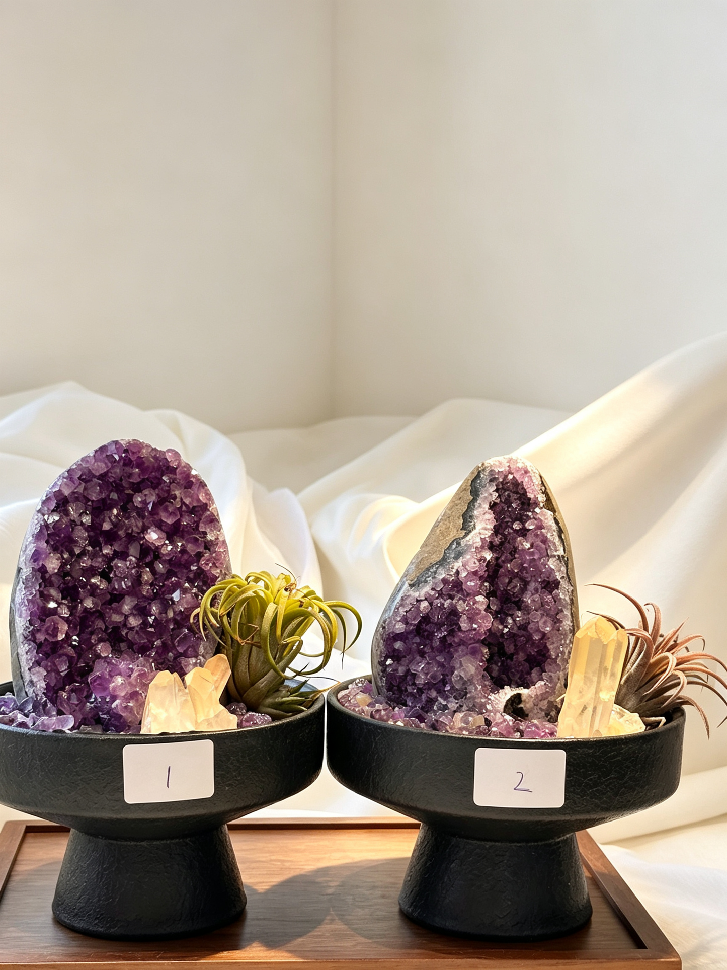 Purple Abode Amethyst Geode Wealth & Protection Crystal Planter
