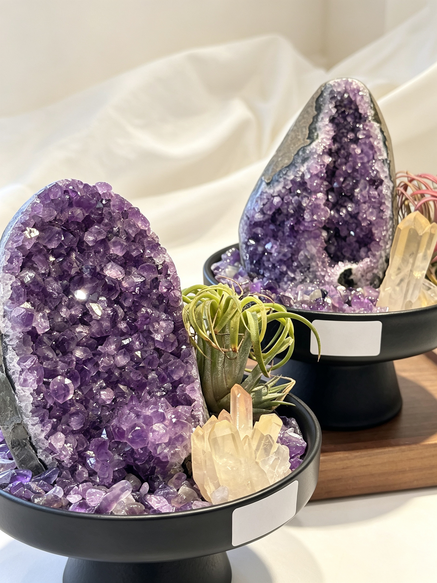 Purple Abode Amethyst Geode Wealth & Protection Crystal Planter