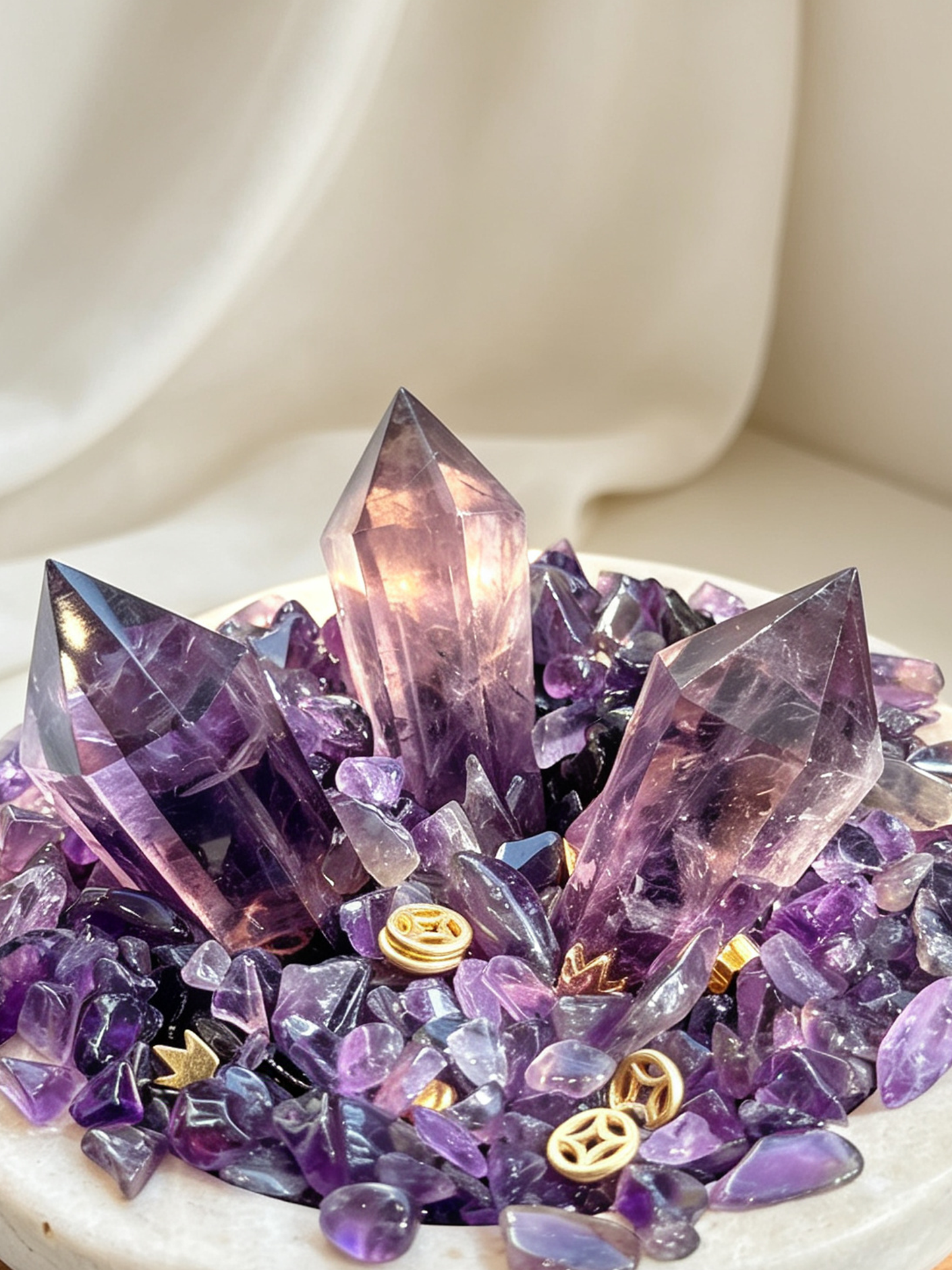 Purple Wisdom Amethyst Wealth & Focus Crystal Bowl