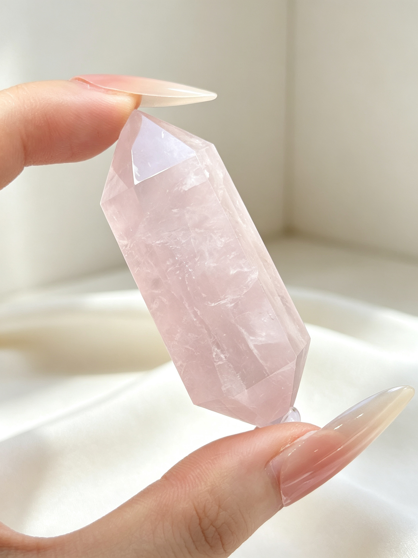 Soft Heart Rose Quartz Heart Chakra Healing Crystal Bowl