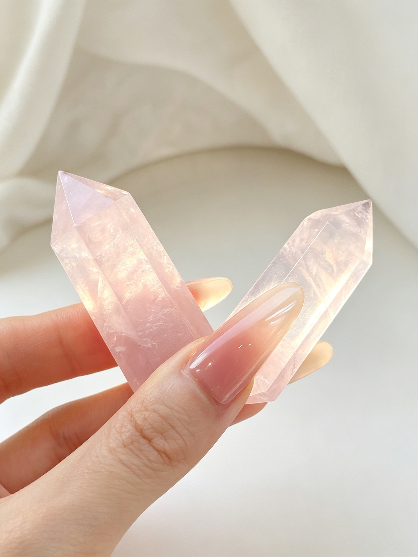 Soft Heart Rose Quartz Heart Chakra Healing Crystal Bowl