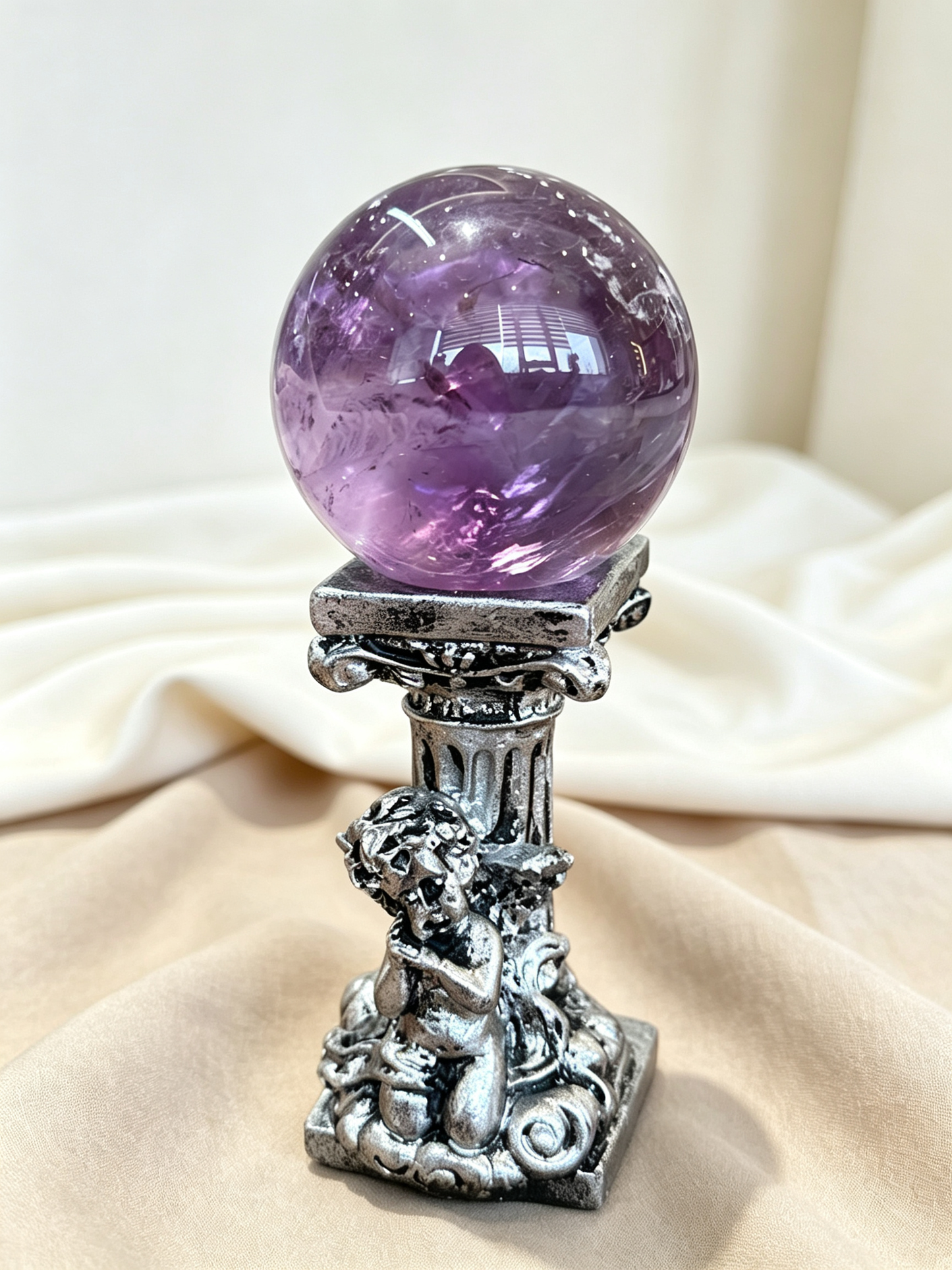 Purple Insight Amethyst & Clear Quartz Crystal Grid Set