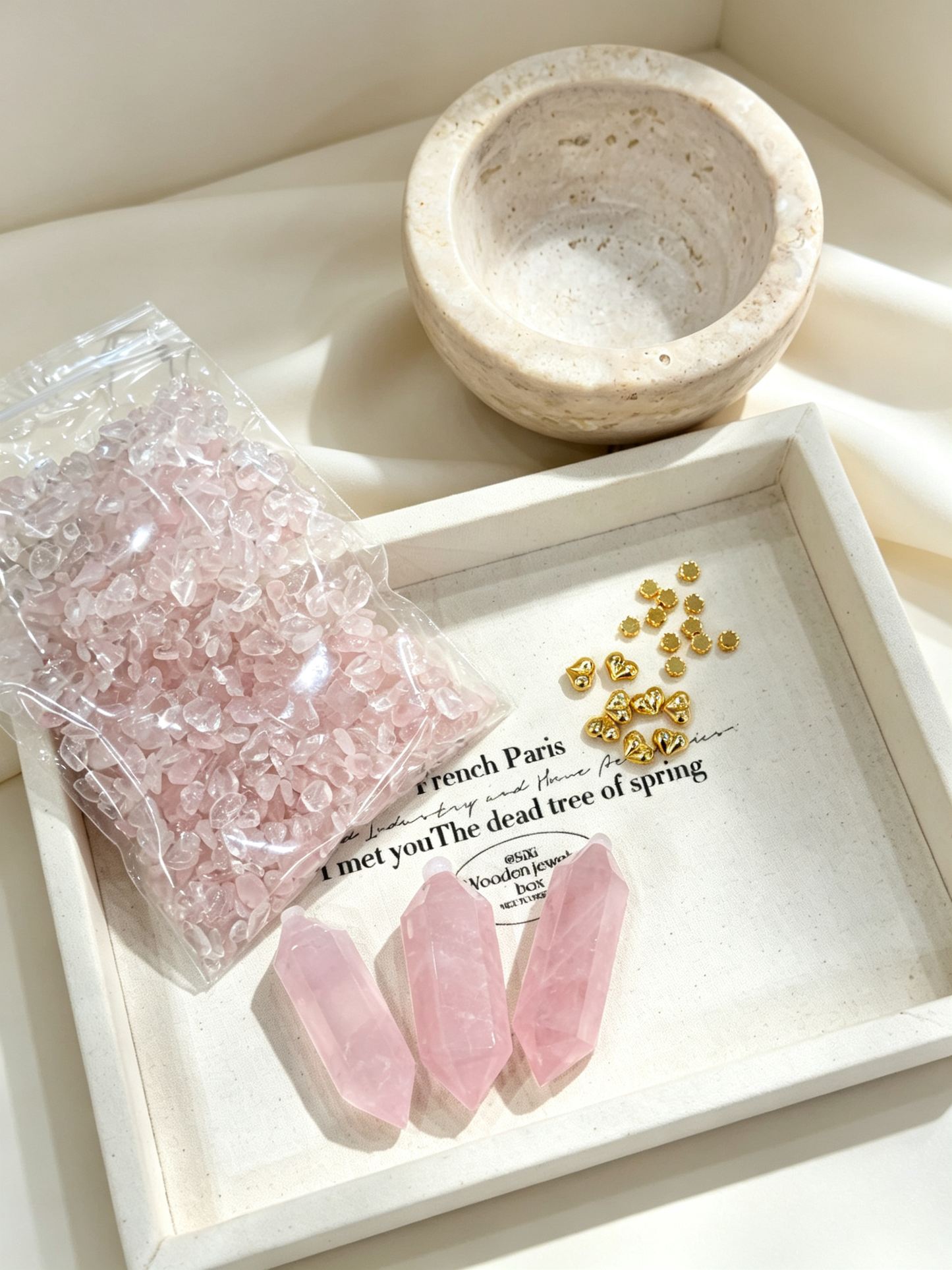 Soft Heart Rose Quartz Heart Chakra Healing Crystal Bowl