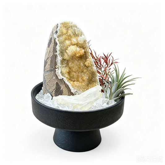 Golden Chalice Citrine Geode Wealth & Prosperity Crystal Landscape