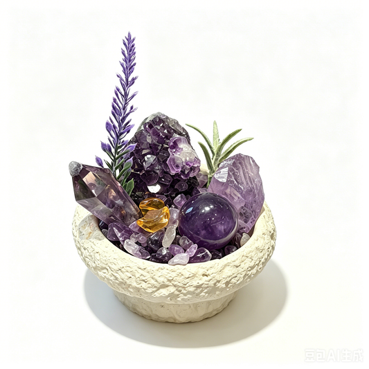Purple Nook Amethyst Calming & Wisdom Mini Crystal Bonsai