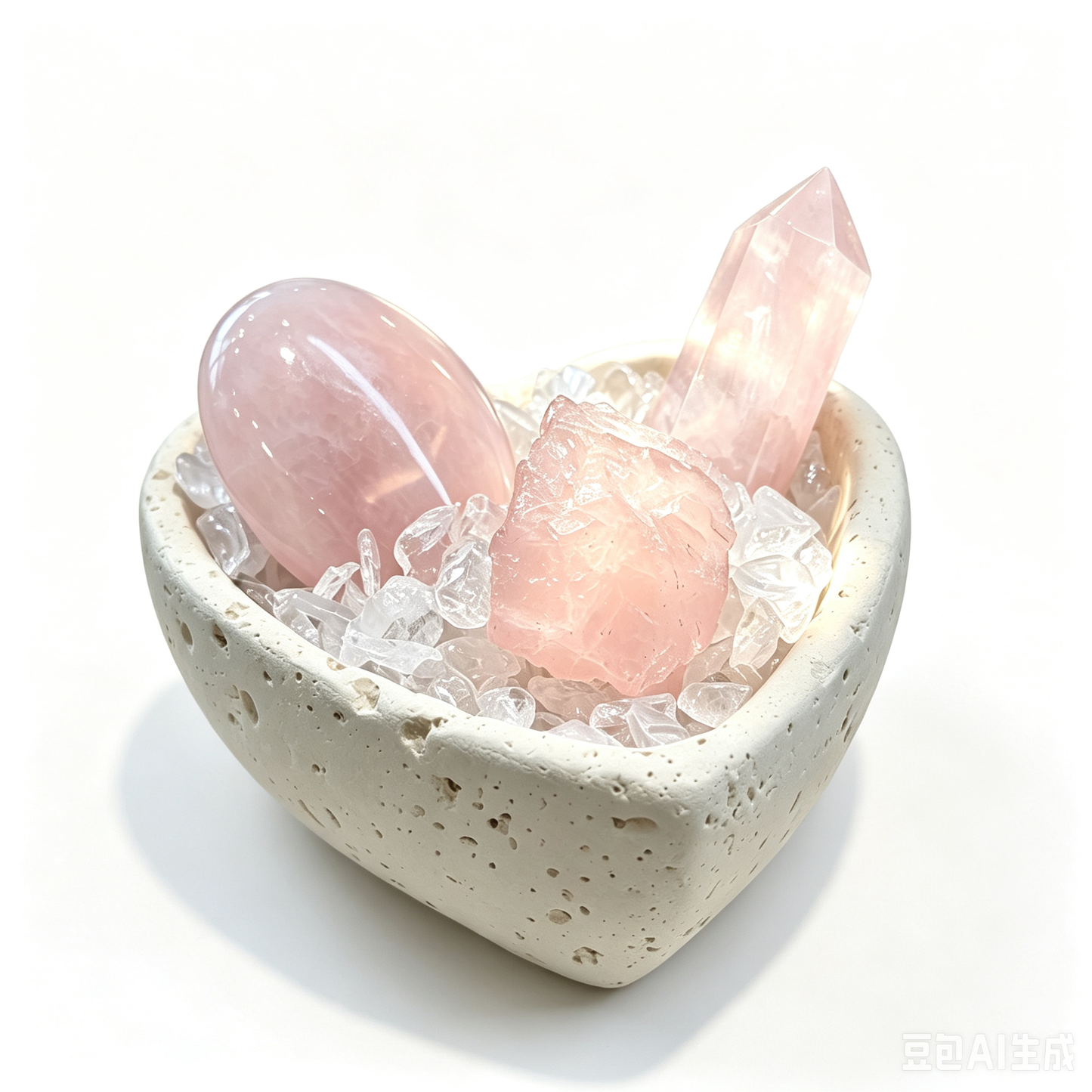Peach Heart Harmony Rose Quartz Self-Love & Good Connections Crystal Bonsai (One of A Kind)