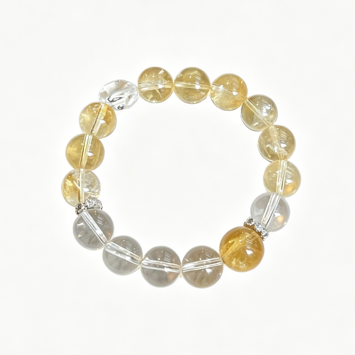 "Golden Aura & The Rising Dawn" — Premium 12mm Yellow Azeztulite & Clear Quartz Light Luxury Bracelet